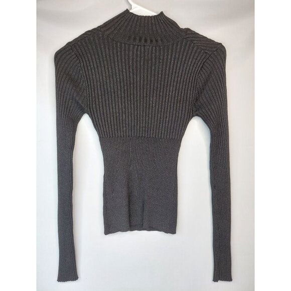 Women's Ribbed Knit Open Back Sweater Top xs - Picture 7 of 13